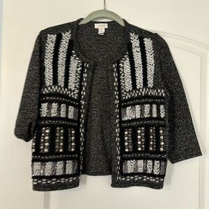 Chicos, beautiful winter crop sweater, three-quarter sleeves